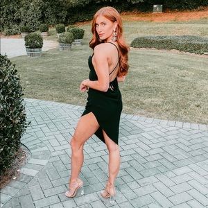 Black drape dress from revolve. Worn twice, like new!